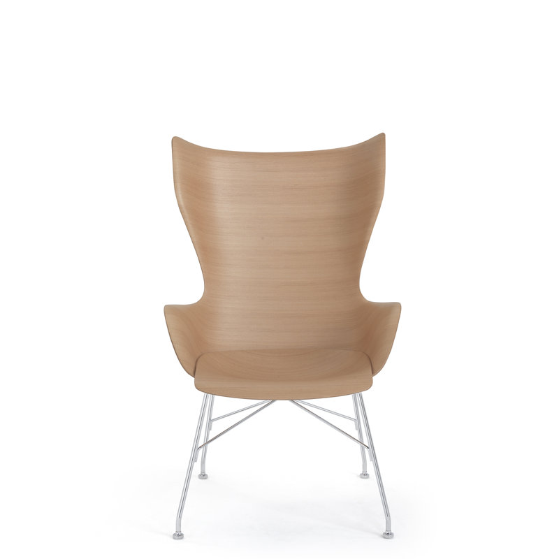 Méridienne K / Wood, Placage de bois clair avec chrome