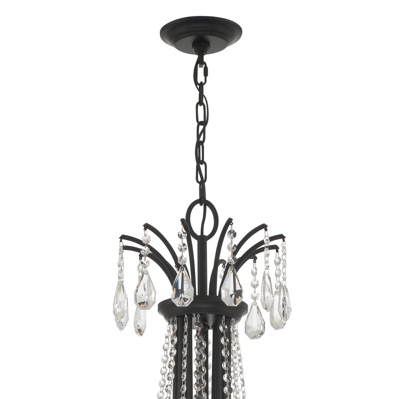 Jafus 12 - Light Dimmable Classic / Traditional Chandelier, Black