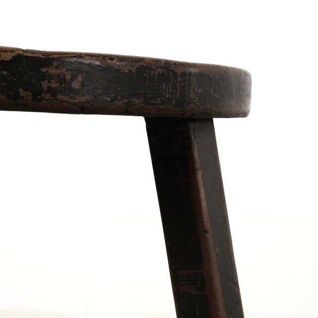 Approx. 23 Inches Round Side Table Distressed Black