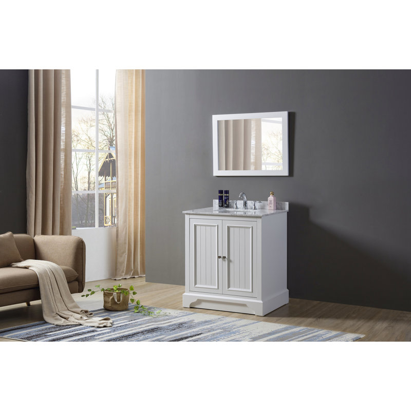 Emblyn 32'' Single Bathroom Vanity with Marble Top