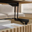 Table basse à plateau relevable avec cadre de rangement en bois massif-66499806-66499794