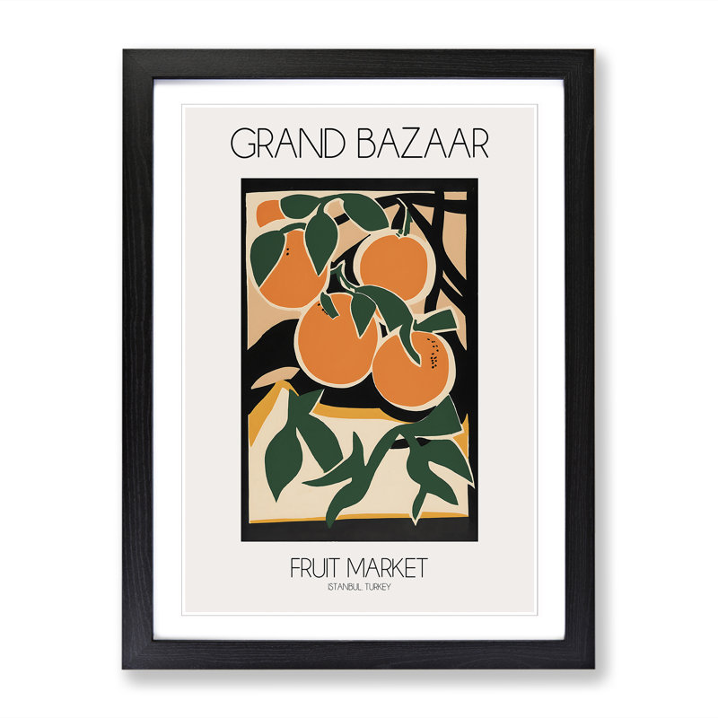 Grand Bazaar Fruit Market Exhibition 5 - Single Picture Frame Print on Wood, 34cm H x 25cm W x 2cm D