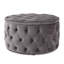 Repose-pieds rond en velours gris avec rembourrage moelleux