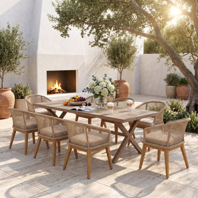Outdoor 8-person Dining Set With Cushions