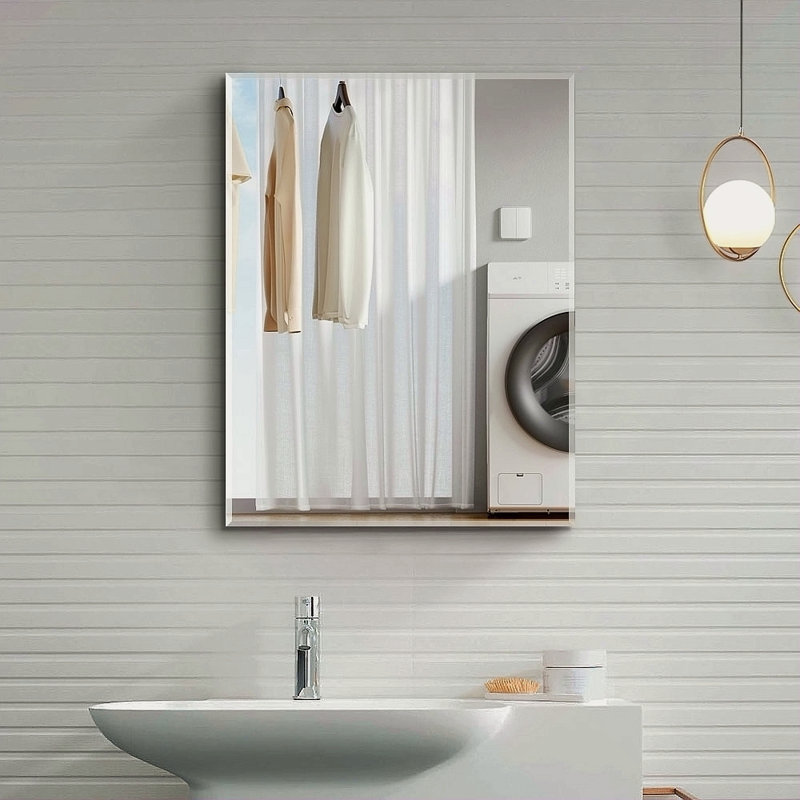 Armoire à pharmacie 20 po x 26 po avec surface encastrée avec miroir et salle de bain avec miroir, Argent argent