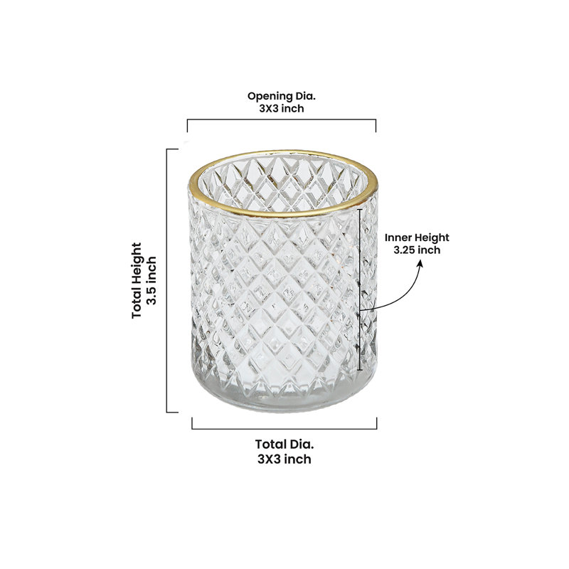 Elizel 3.5'' H Glass Tabletop Votive Holder