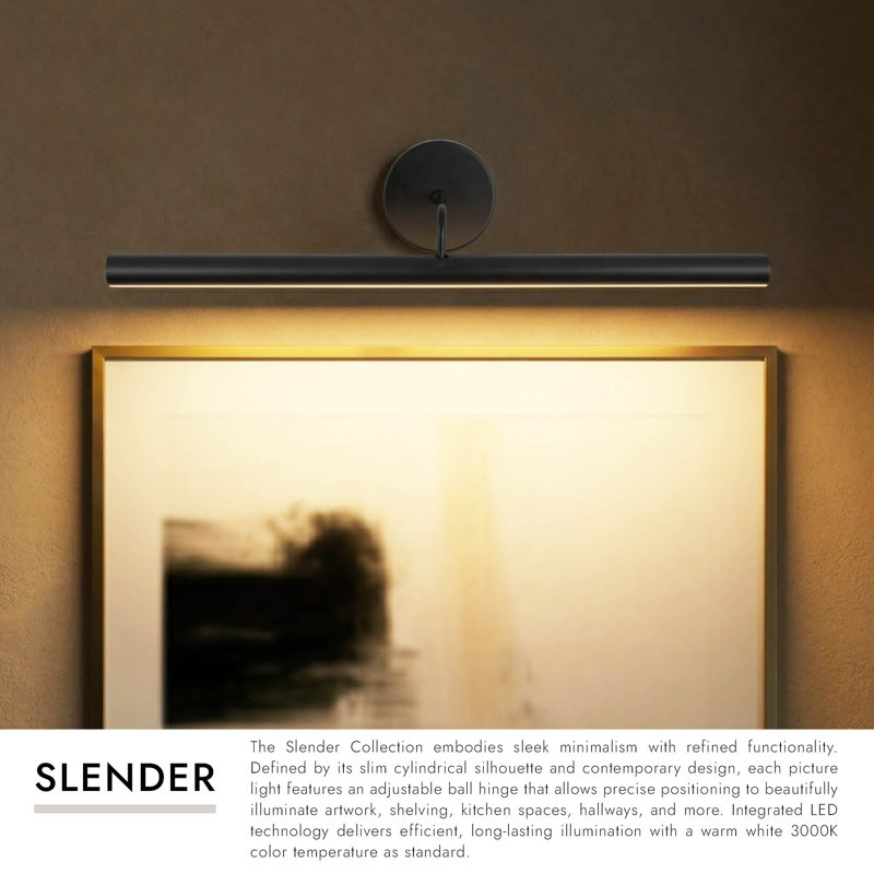 Slender 24-in Black Dimmable LED Wall/Picture Light, Black
