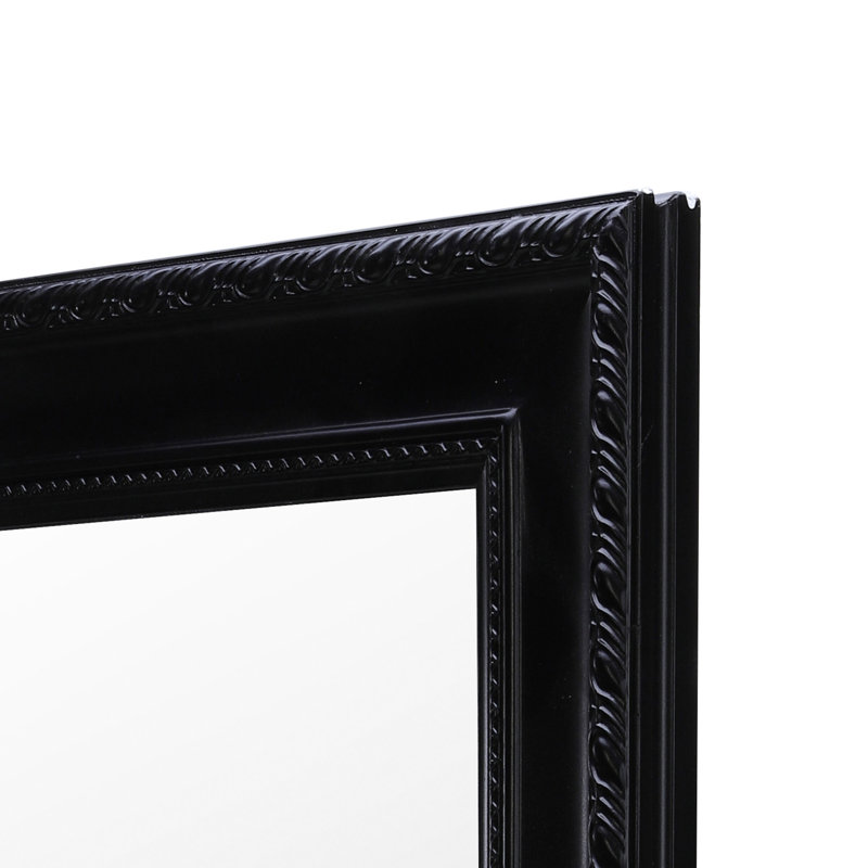 Miroir mural carré en bois pour salle de bain, Noir