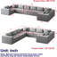 Canapé modulaire de 188 pouces en velours côtelé de luxe de 88 pouces, combinaison de 8 pièces en forme de L pour la chambre à coucher, sans assemblage, canapé modulaire de style minimaliste, 4 sièges confortables et une installation facile-357778029