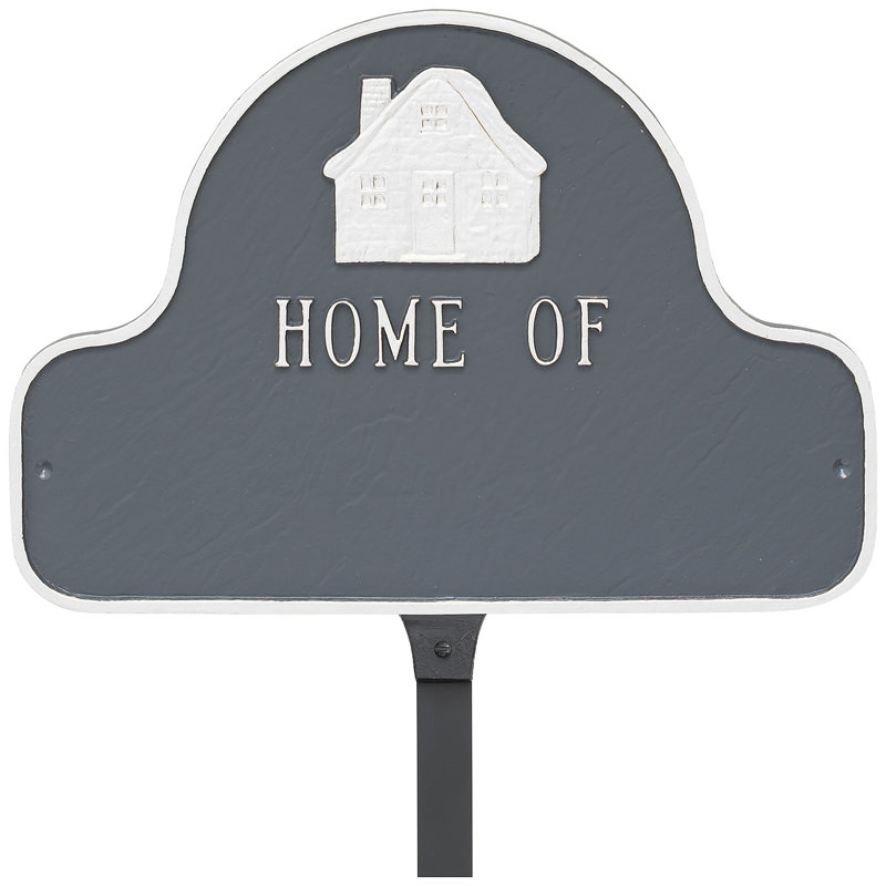 Home of Arch Address Sign Plaque with Lawn Stakes, Yes