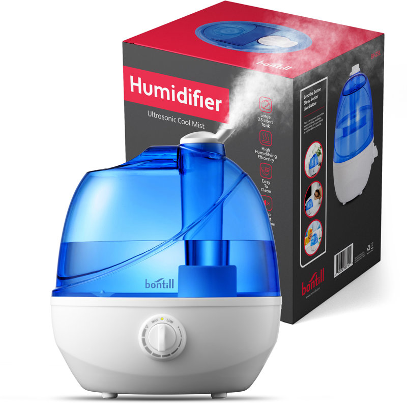 Bontill 0.66 Gallons Cool Mist Ultrasonic Humidifier with Adjustable Humidistat 
