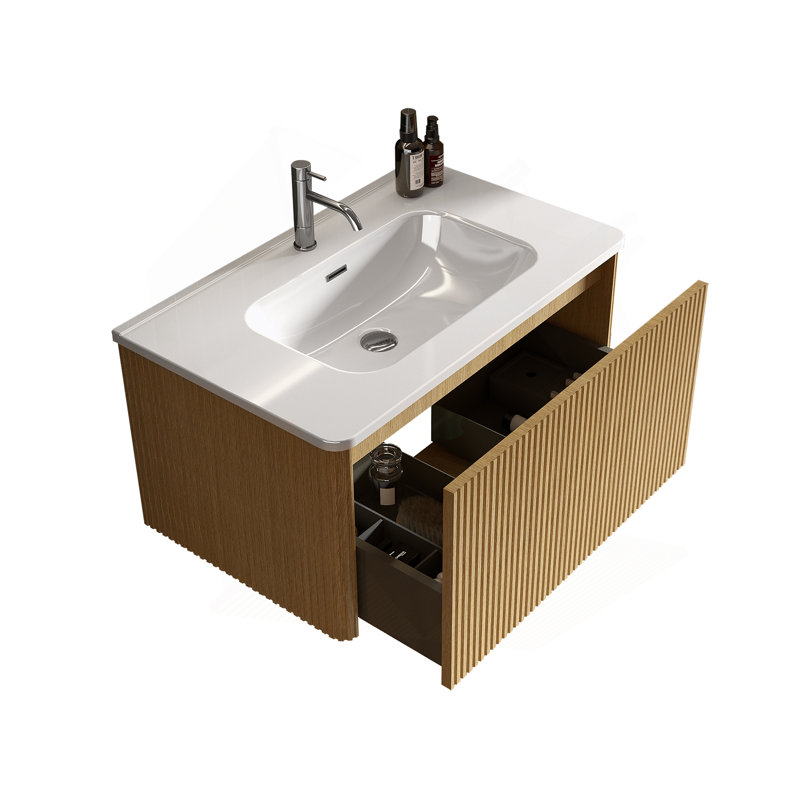Meuble-lavabo mural moderne avec lavabo