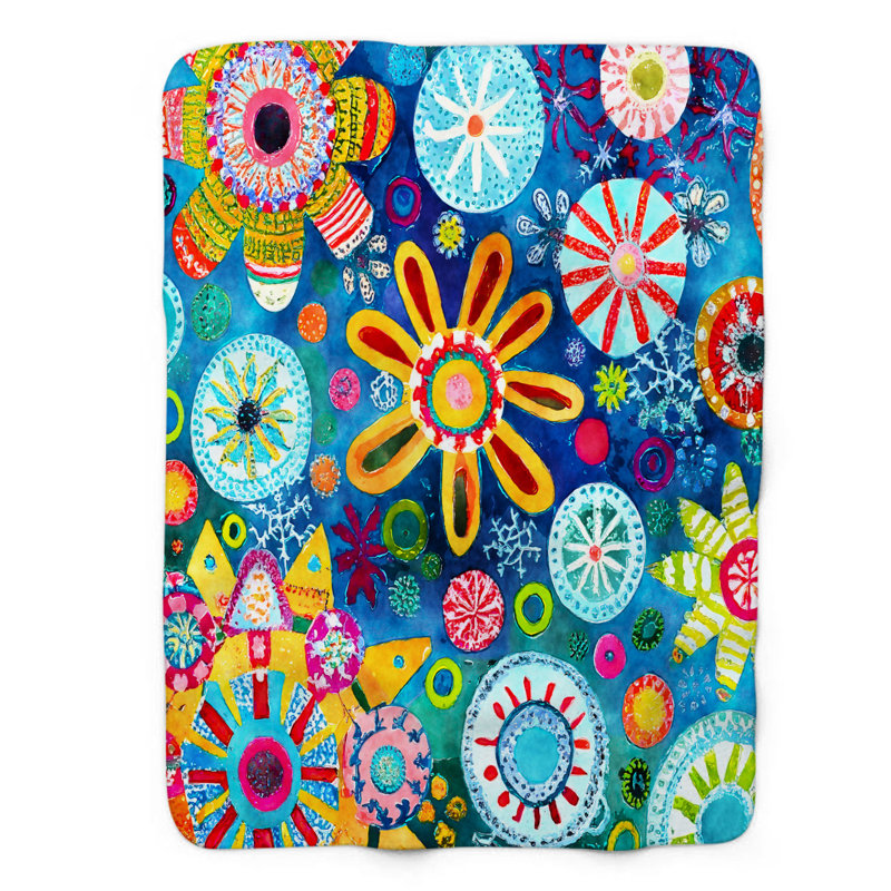 Vibrant Ice Vortex Throw Blanket, 60" W x 80" L