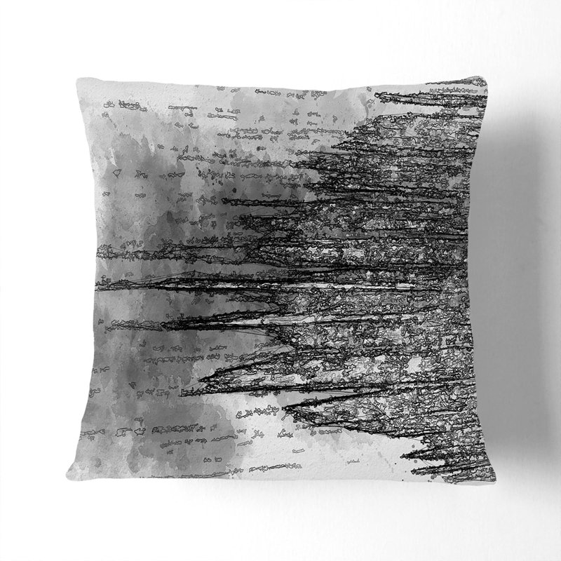 Abstract Square Cushion, White, 40cm H x 40cm W x 15cm D