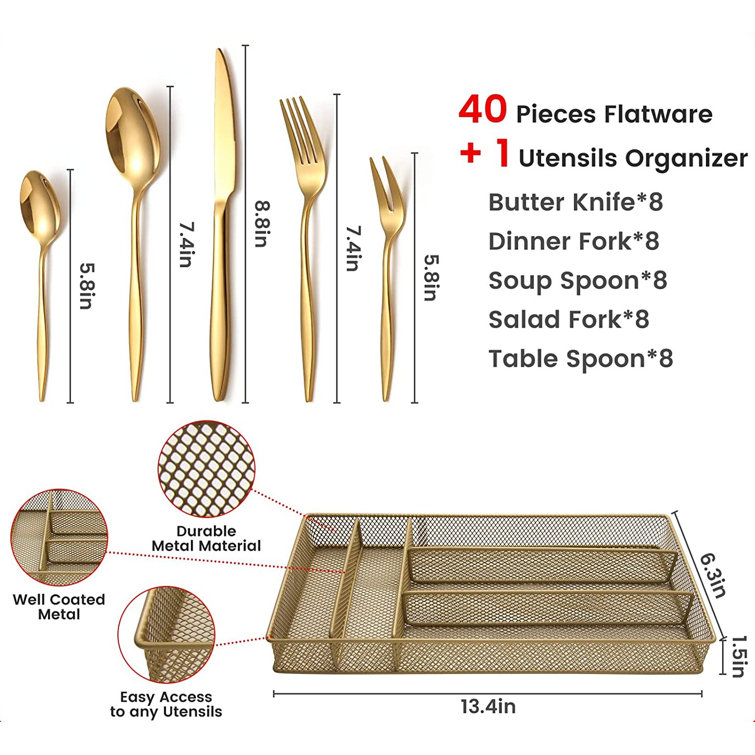20-Piece Matte Black Silverware Set, Vesteel Stainless Steel Flatware Set Service for 4, Metal Cutlery Eating Utensils Tableware Includes Forks/Spoons