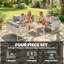 Outsunny 6 Seater Metal Garden Furniture Set Corner Garden Sofa White