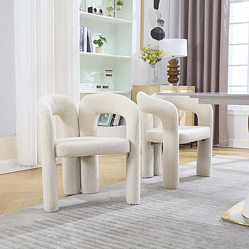 Ensemble de 2 chaises de salle à manger rembourrées, Beige