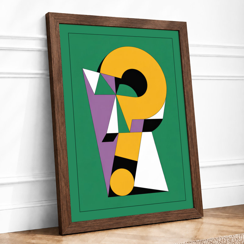 Constructivist Letterforms Geometric - Framed Print, A3 - 42.0 x 29.7 cm, Walnut