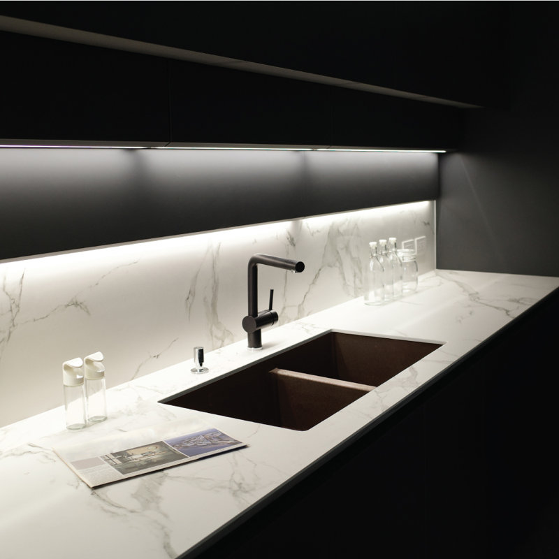 Houzer 31 in Slate Granite Composite Undermount 50/50 Double Bowl Kitchen Sink - M-300U SLATE, Mocha