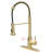 Brushed Gold Touchless Kitchen Faucet, Automatic Smart With Precise Motion Sensor And Pull Out Hands Faucet In Gold, Responsive Operation-749761405