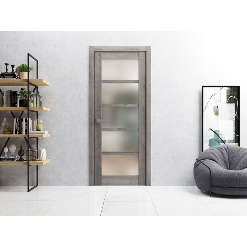 Porte standard lambrissée Quadro, 30 po x 84 po, Gris Nebraska