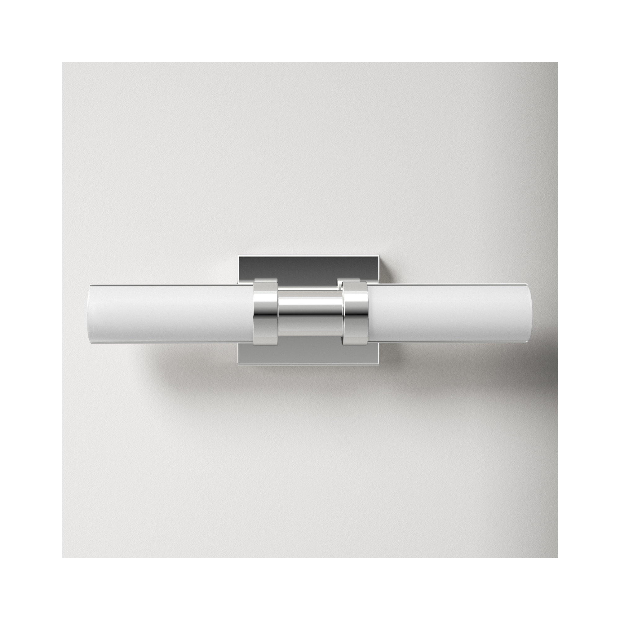 Kelan Single Frosted Dimmable LED Vanity Light, 15W, 18"H x 4.75"W x 4.5"D, Chrome