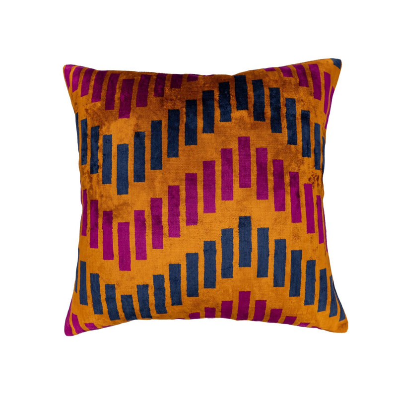 Coussin en velours Jackk Ikat, 20 po x 20 po