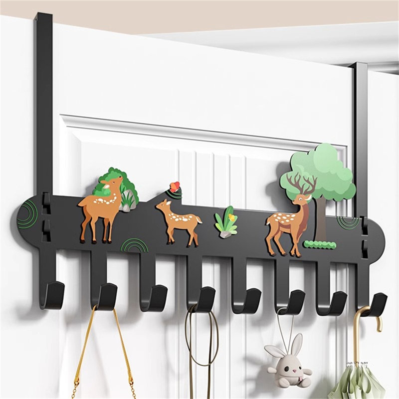 Iron Seamless Over-The-Door Hook Rack