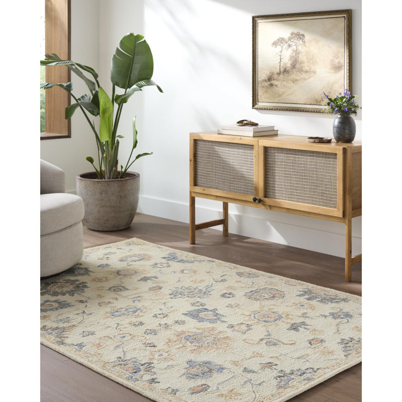 Codrin Hand Tufted Wool Oriental Indoor Rug, Rectangle 5' x 7'6"