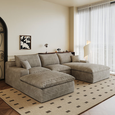 Canapé modulaire polyvalent en velours côtelé luxueux et confortable