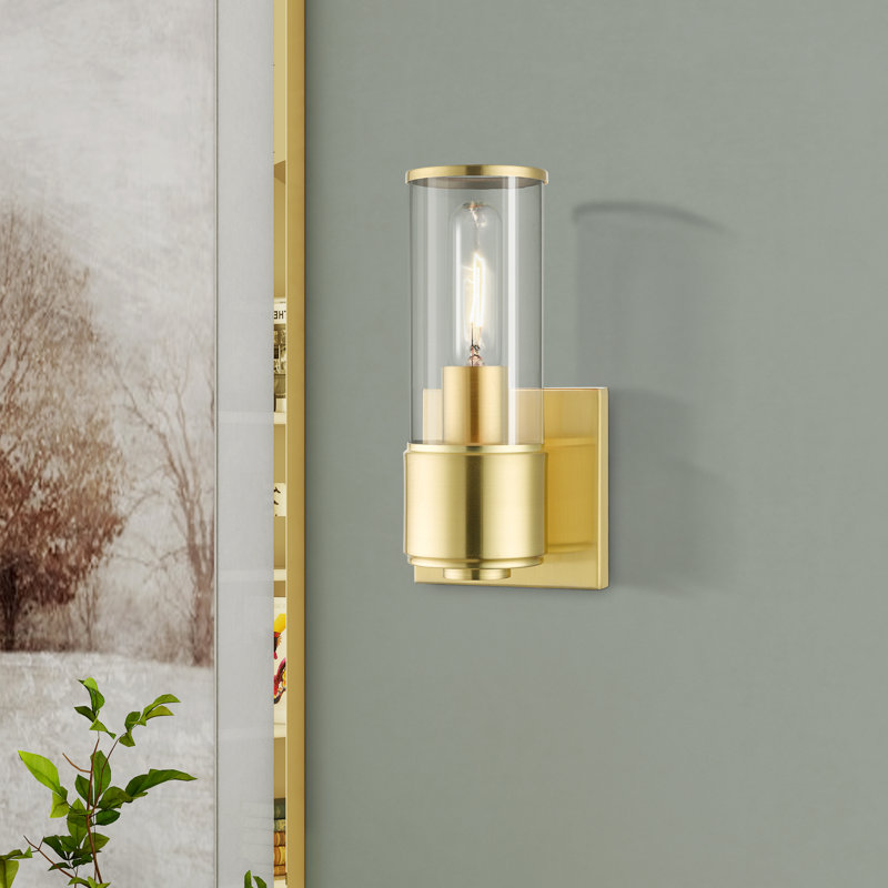 Sarena Steel Armed Sconce, Satin Brass