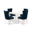 756461524670436CBE748EE847B07E60 Ensemble de table de salle à manger moderne 5 pièces comprenant une table de cuisine carrée et 4 chaises Parson rembourrées, lin blanc-243022175-243022150