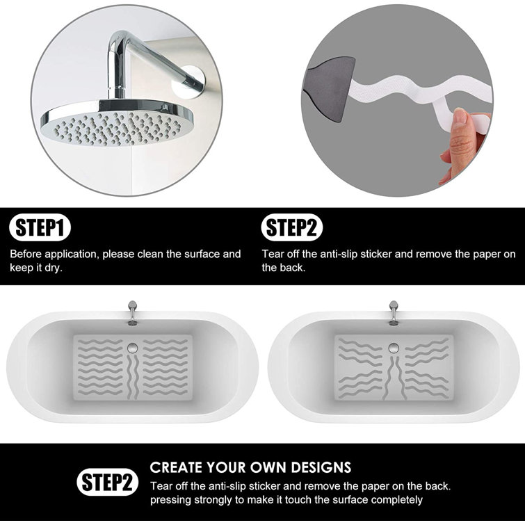 Anti Slip Shower Stickers 24 PCS Safety Bathtub Strips Adhesive Decals with  Premium Scraper for Bath Tub Shower Stairs