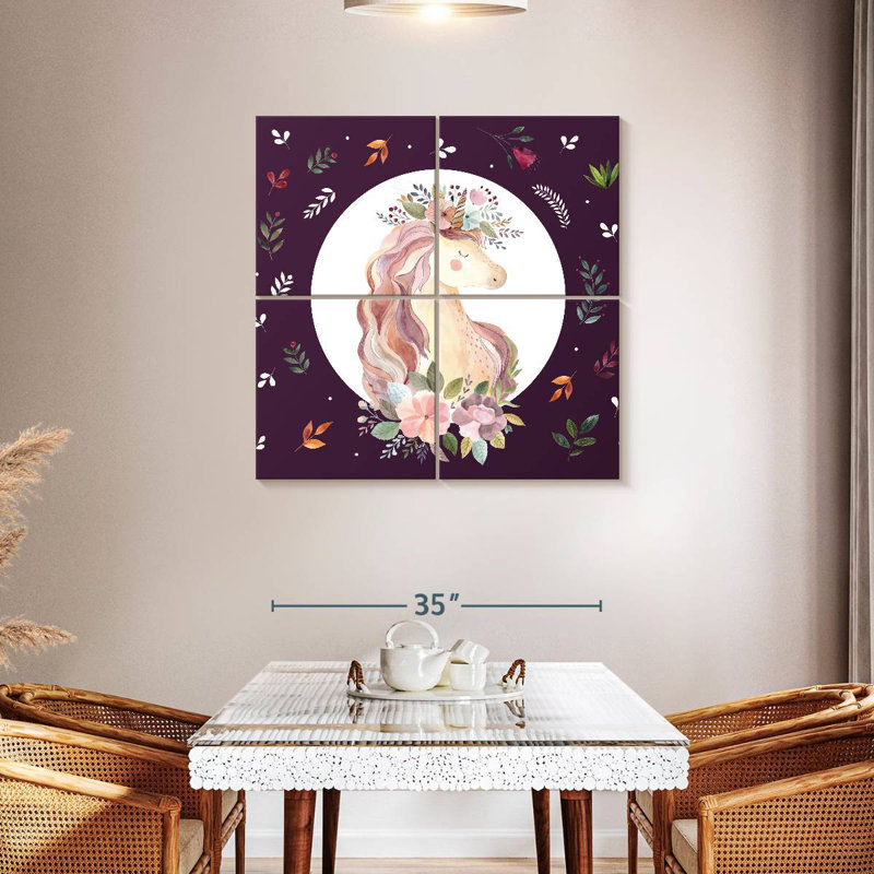 Flowery Unicorn, 38" H x 38" W