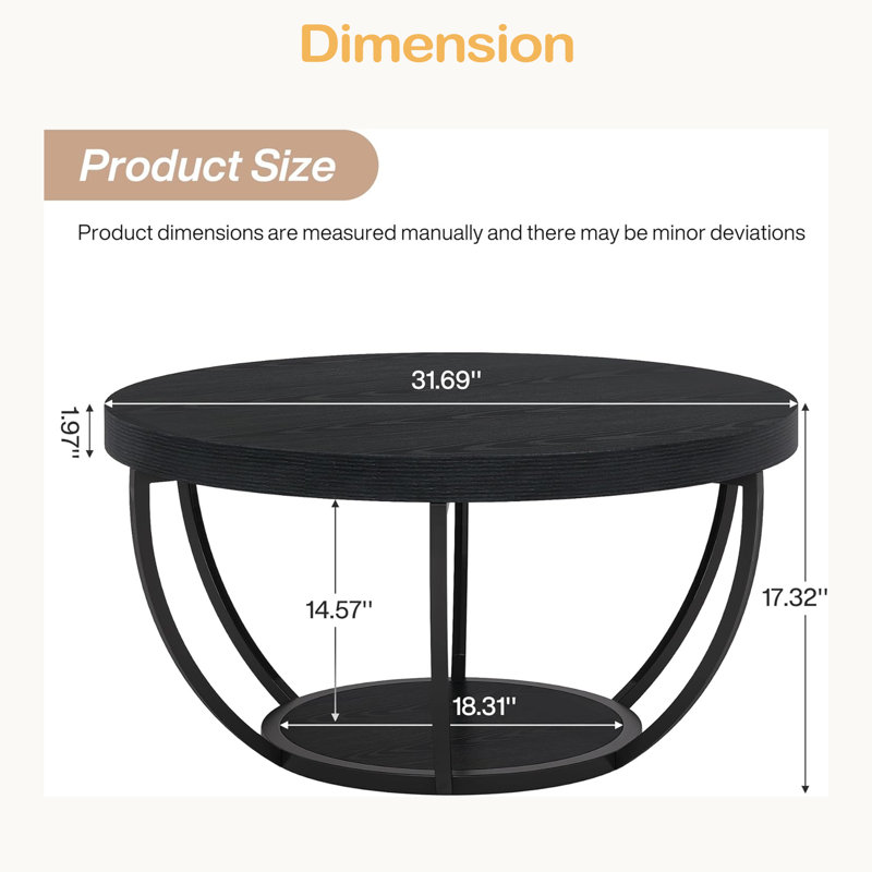 Round Chating Table,Central Table,2-Tier Coffee Table