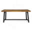 Table de salle à manger d'extérieur en bois d'acacia, finition teck sablé et noir