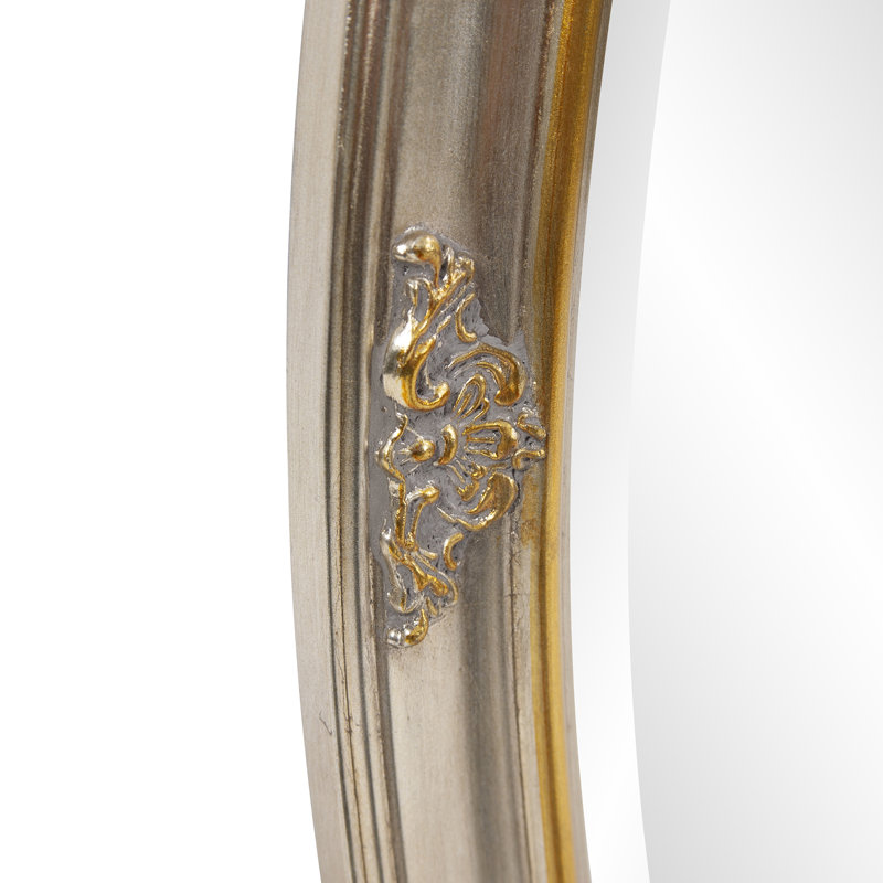 Traditional Oval Wood Framed Gold Accent Mirror