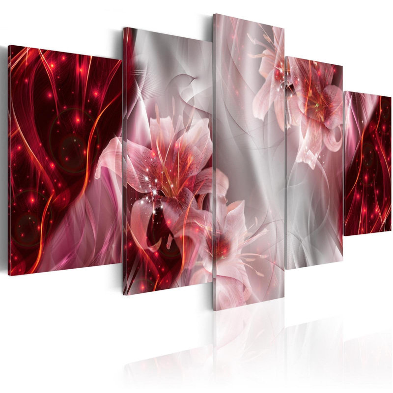 " Incarnadine Comet " 5 - Pieces, 40" H x 80" W x 0.7" D