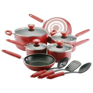 Culinary Colors 13 Piece Nonstick Cookware Set in Red