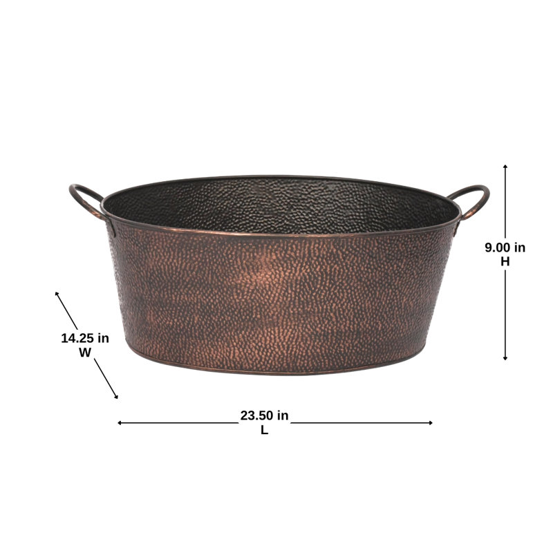 Oval Small Hammered Beverage Tub Lrge