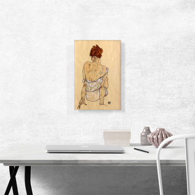 " Femme Assise En Sous-Vetements 1917 " by Egon Schiele Painting Print