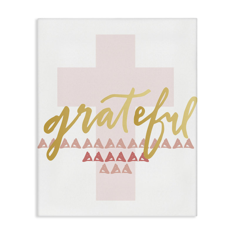 «Grateful over Cross» par Blue Chair Blessing, H 20 po x l 16 po