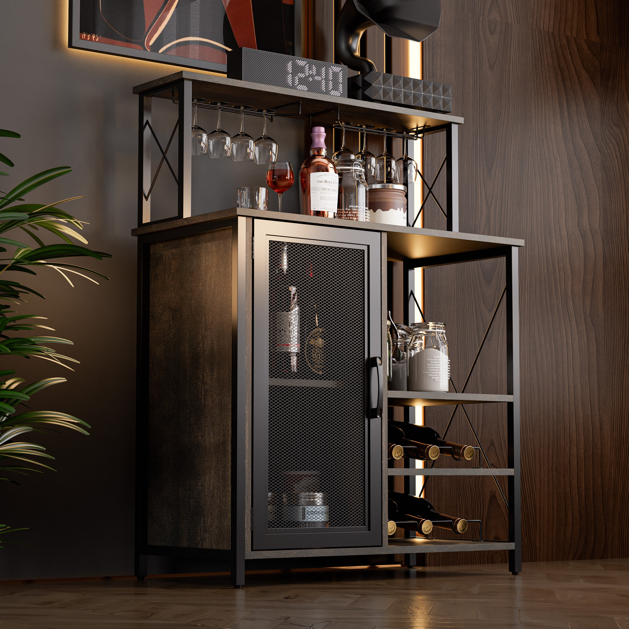 Simple modern wine display rack bar wine cabinet wine bottle rack home  floor-standing customization