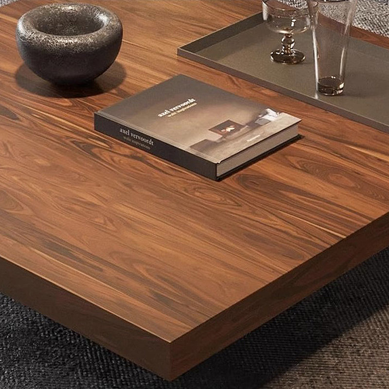 Italian Minimalist Square Coffee Table, 11.81" H x 35.43" L x 35.43" W