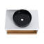 Ensemble de meuble-lavabo flottant 30 po avec vasque en marbre noir - rangement mural moderne avec finition chêne blanc et clair-372426719-372426713