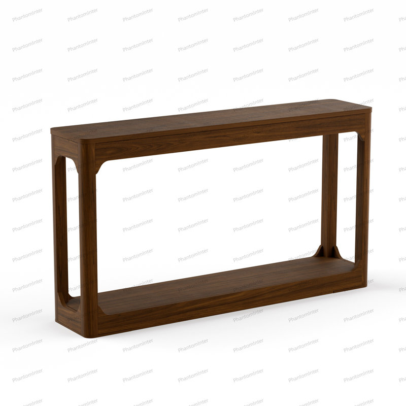 55.1-Inch Curved-Leg Storage Table, Walnut