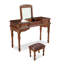 Coiffeuse avec miroir, 2 tiroirs, 1 chaise