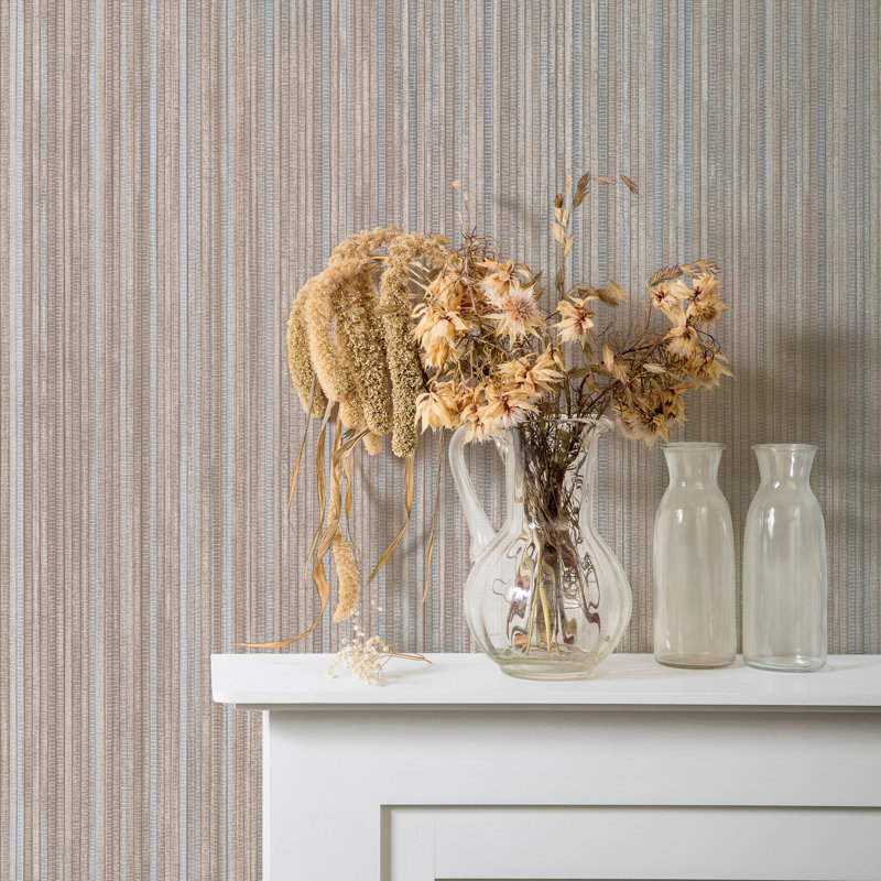 Marshawn 16.5' L x 20.5" W Textured Peel and Stick Wallpaper Roll, 16.5" L x 20.5" W, Beige
