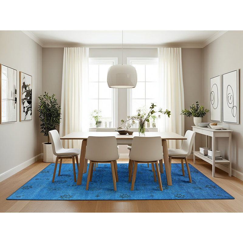 Tapis floral bleu, Rectangle 7 pi x 10 pi