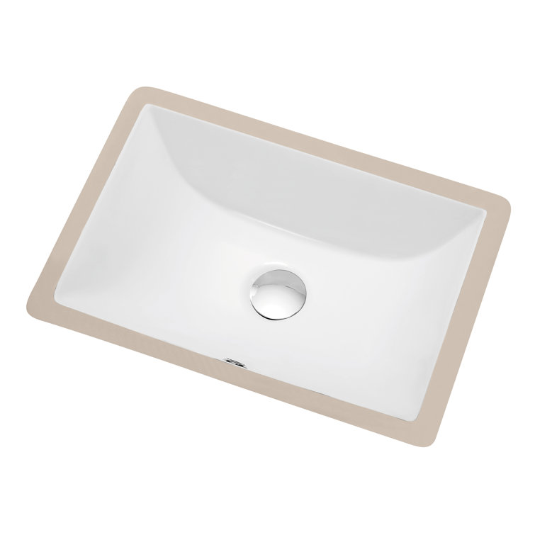Dawn USA 13'' White Ceramic Rectangular Bathroom Sink with Overflow